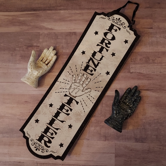 Fortune Teller Palm Reader Wall Door Sign Plaque Psychic Hamsa Halloween Decor - Picture 10 of 14
